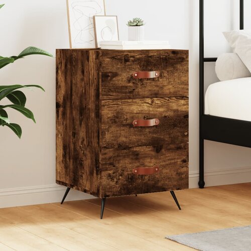 VidaXL Nočna omarica dimljeni hrast 40x40x66 cm inženirski les Slike