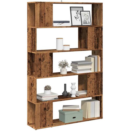 vidaXL Knjižna omara/pregrada starinski les 100x24x124,5 cm Cene