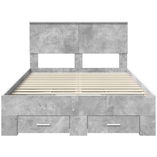  Okvir za krevet s uzglavljem Betonski sivi 120 x 190 cm Slike