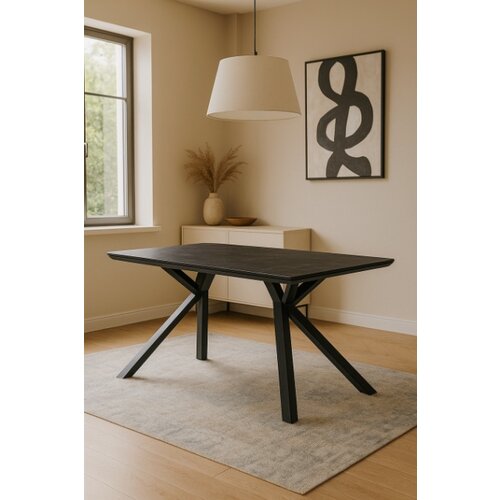 Art Invest Trpezarijski sto Base Crna Keramicka ploca/ Crne metalne noge 1600x895x755mm Cene