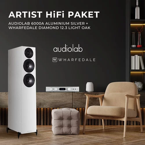 Artist HiFi paket : Audiolab 6000A + par Wharfedale Diamond 12.3 White Oak