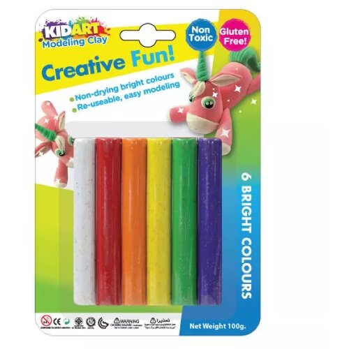 KidArt set barvne plasteline z bleščicami - 6 kos Cene