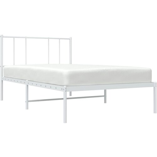  Metalni okvir za krevet s uzglavljem bijeli 100x190 cm Slike