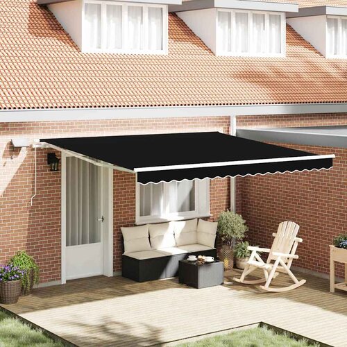  Skrovita tenda S LED lampica Crna 400 × 300 cm Tkanina i čelik Cene