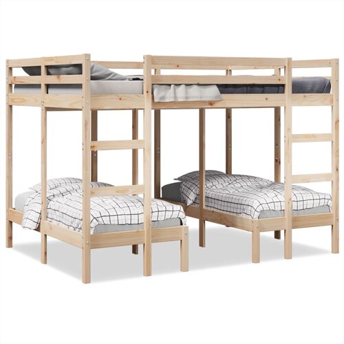 vidaXL Okvir za trojni pograd 140x200/70x140 cm trdna borovina Cene