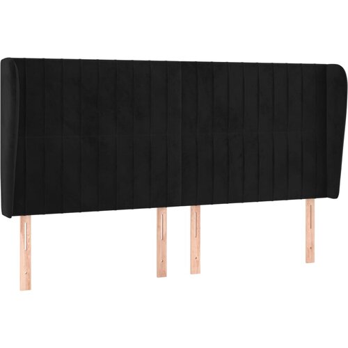 Maison Chic Posteljno vzglavje - Vzglavna omarica - Nočna omarica z ušesi črno 183x23x118/128 cm žamet, (21709985) Cene