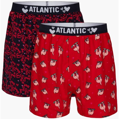 Atlantic Men&amp;#039;s boxer shorts 2Pack - red/dark blue Slike