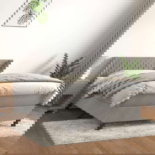 Box spring krevet s madracem svjetlosivi 80 x 200 cm bar&amp;scaron;unasti Slike