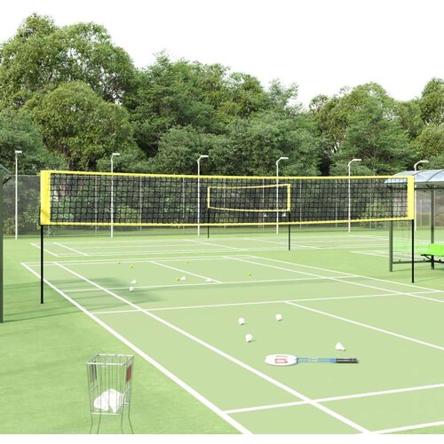 vidaXL Mreža za badminton rumena in črna 600x155 cm PE tkanina Cene