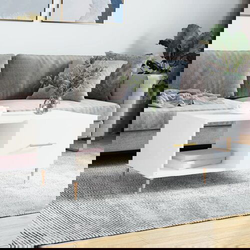 vidaXL Stolić za kavu sjajni bijeli 90 x 50 x 40 cm konstruirano drvo Cijene