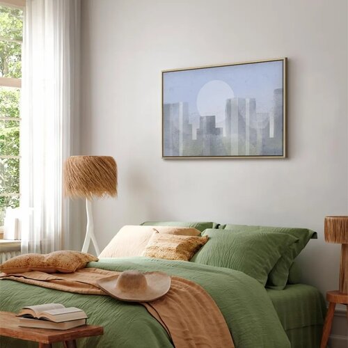  Slika - Modern City (1 Part) Wide - First Variant 90x60 U prirodnom drvenom okviru Slike
