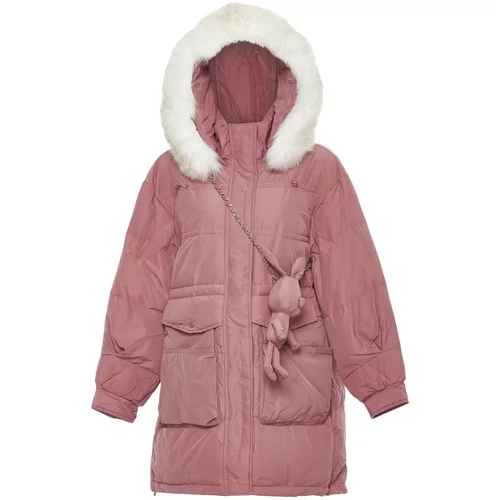 MYMO Zimska jakna ružičasto crvena / bijela