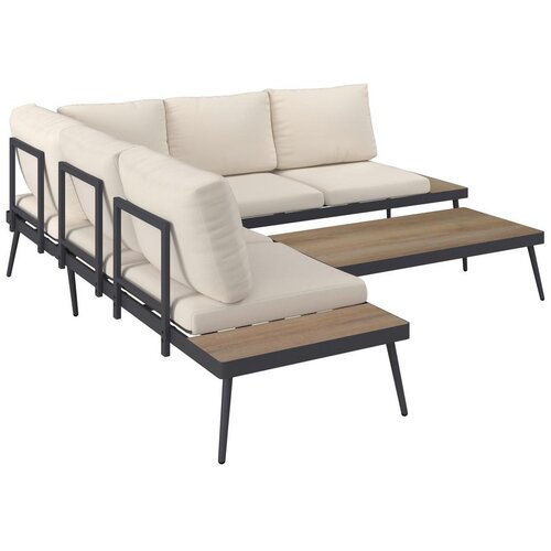 Modern Living Lounge Garnitura Sejla, Bež, Temno Siva, 3-Delno Slike