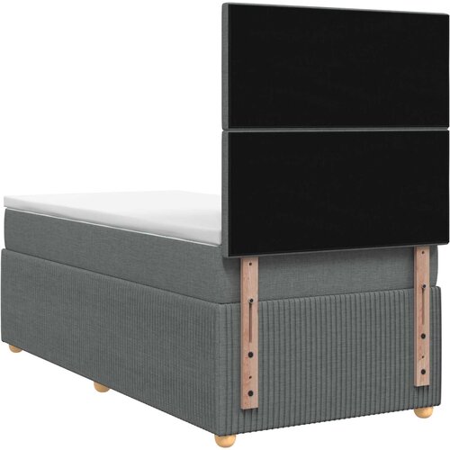  LED okvir za krevet s madracem Tamnosiva 90 x 200 cm Tkanina Slike