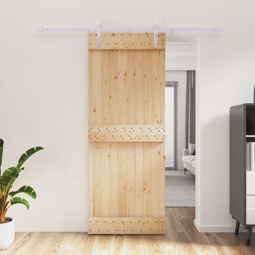  Klizna vrata Prirodna i bijela 80 x 210 cm Čvrsta borovina Cijene