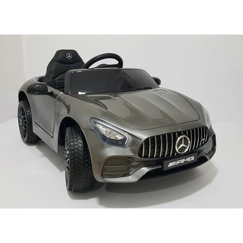 Mercedes GT AMG Licencirani auto na akumulator sa kožnim sedištem i mekim gumama - Sivi Slike