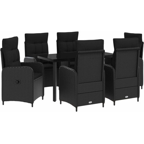  Set stolića za sofu s jastukom s jastukom 7 pcs Crna Cene