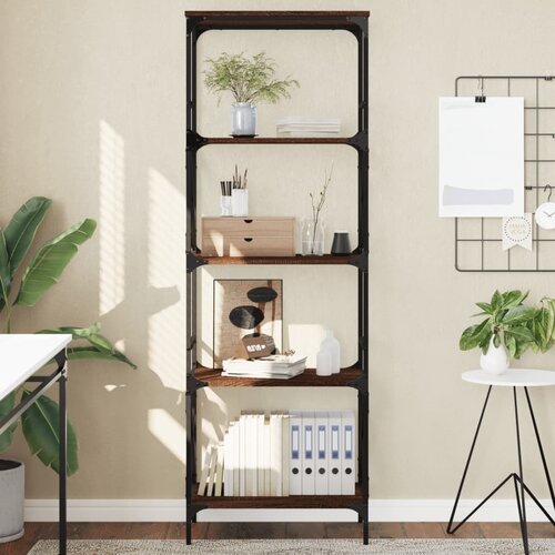 vidaXL Regal za knjige 5 razina smeđa boja hrasta 59x35x171 cm drveni Cijene