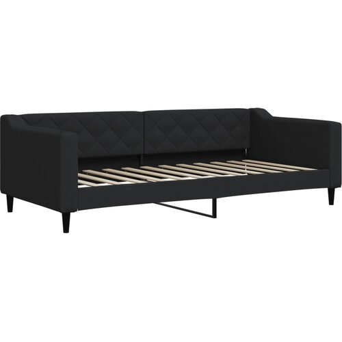  Dnevni krevet na razvlačenje s ladicama crni 90x200 cm tkanina Slike