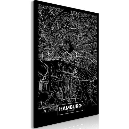  Slika - Dark Map of Hamburg (1 Part) Vertical 40x60 Slike
