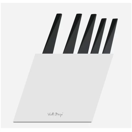 Vialli Design Komplet 5 nožev z belim stojalom Volo