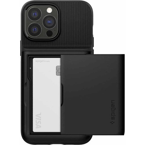 Spigen Ovitek za iPhone 13 Pro Max z držalom za kartice, odporen proti udarcem - crn, (20717545) Cene