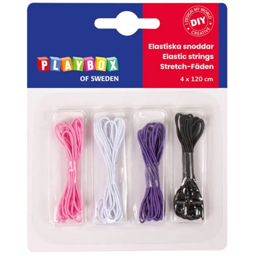 Playbox PlayBox: Elastične vrvice debeline 1 mm v 4 barvnih različicah. Cene
