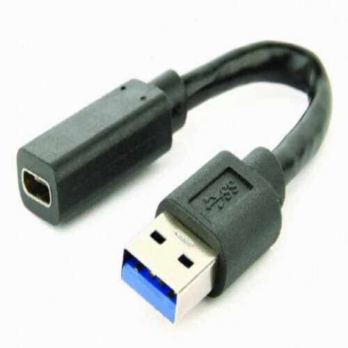 Gembird USB 3.1 AM to Type-C female adapter cable, 10 cm, black Cene