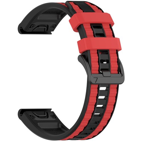 INF Silikonski pa&scaron;ček za uro 22mm s hitrim spro&scaron;čanjem, združljiv z Garmin Fenix serijo črno/rdeč, (5000264224) Cene