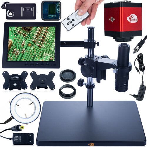 Rosfix digitalni mikroskop earth pro MCEP-0,5X + 8-PALČNI zaslon+ročaj+prilagodljiva 56XLED osvetlitev+kamera dracio red pro, (22084172) Cene