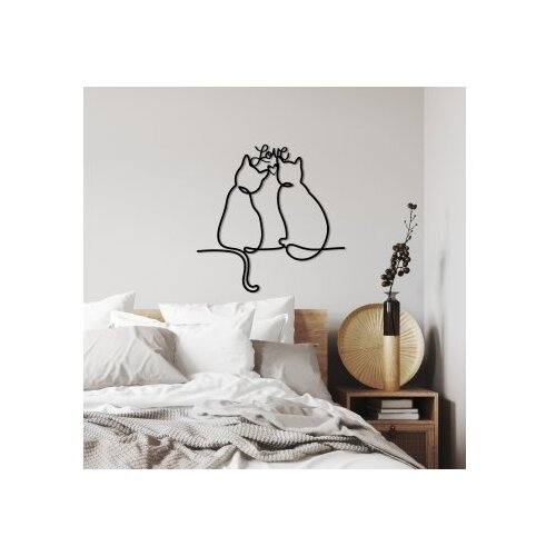 Wallity Zidna dekoracija Mačka 2-v2, 55x55cm, Crna Slike