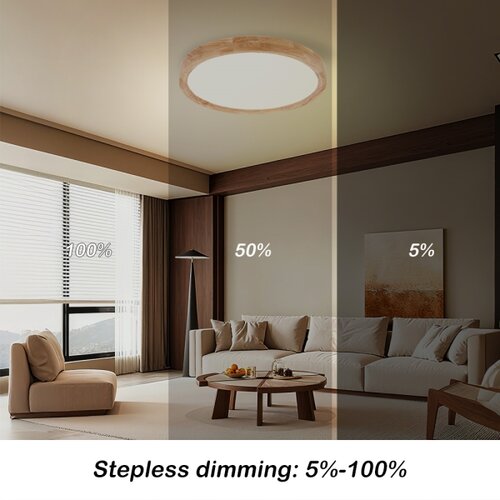  Brilagi - LED prigu&amp;scaron;iva svetiljka WOODROUND LED/30W/230V 3000-6000K prečnik 40 cm + daljinski upravljač Slike