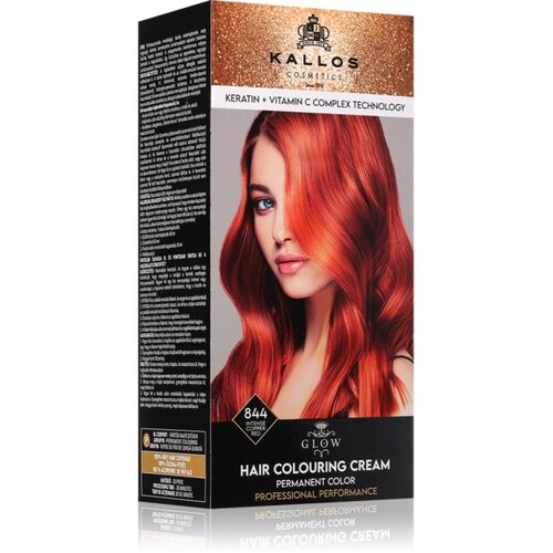 Kallos Glow Lasting Cream Colour permanentna barva za lase odtenek Intense Copper Red 60 ml Cene