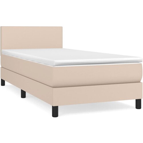 Maison Chic Box spring postelja - Vzmetna postelja z vzmetnico kapučino 100x200cm umetno usnje SL722, (21889672) Slike