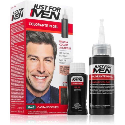 Just_for_men Color Kit tonirana barva za lase za mo&amp;scaron;ke H-45 Dark Brown 1 kos Slike