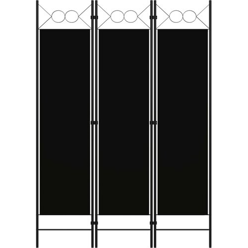 Sobna pregrada s 3 panela crna 120 x 180 cm Cene