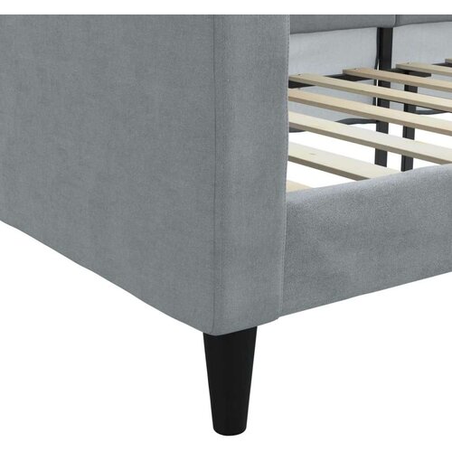 VidaXL Dnevni krevet svjetlosivi 90 x 190 cm od tkanine Slike