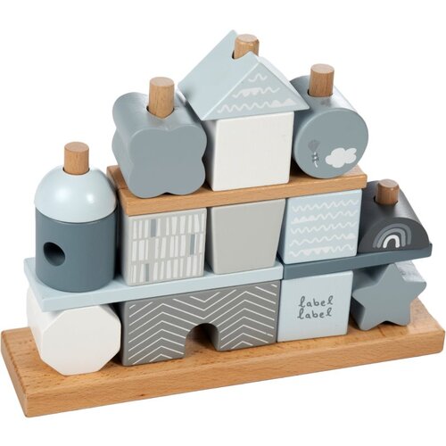 Label Label Stacking Blocks House kocke iz lesa Blue 1 kos Cene