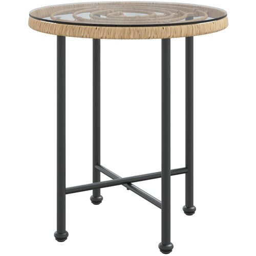 Maison Chic Jedilna miza - Kuhinjska miza - Jedilni stol &amp;Oslash;50 cm&amp;nbsp; kaljeno steklo in jeklo, (21714863) Slike