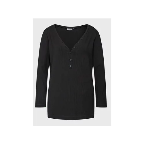 Calvin Klein Bluza Inclu Modal Rib Henley K20K205460 Črna Regular Fit