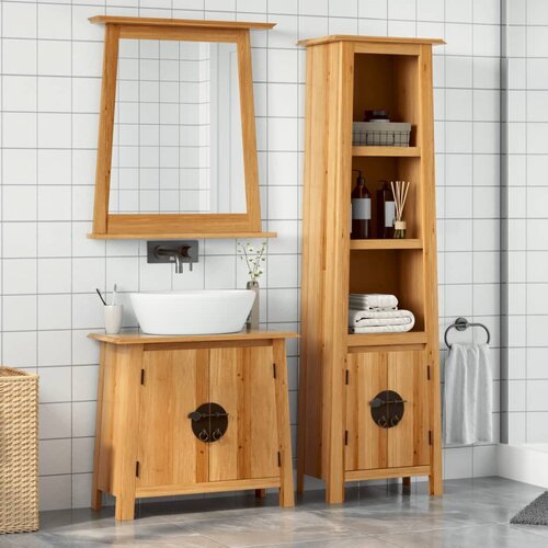  The Living Store Kopalni&amp;scaron;ka garnitura 3-delna trdna borovina - Komplet Kopalni&amp;scaron;kega Pohi&amp;scaron;tva, (21476604) Slike
