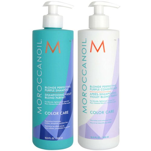 Moroccanoil set blond purple 500ml+500ml šampon i condicioner Slike
