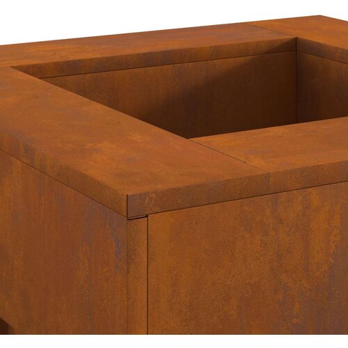 VidaXL Otporn čelik/Smeđa Corten čelik 60 x 60 x 30 cm Vanjski vatra Slike