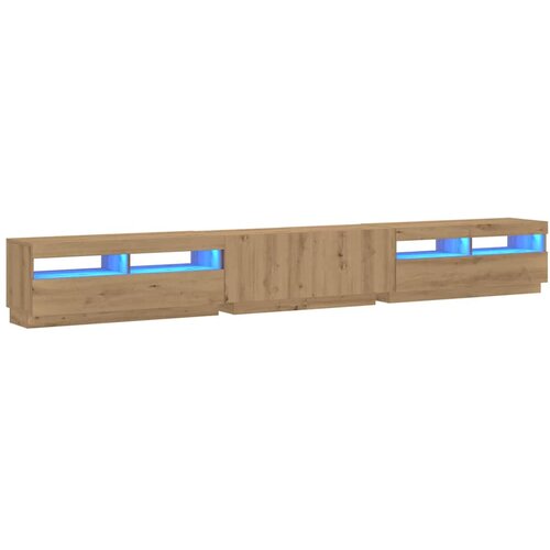  ormarić s LED svjetlima Artisan hrast 300x35x40 cm Slike