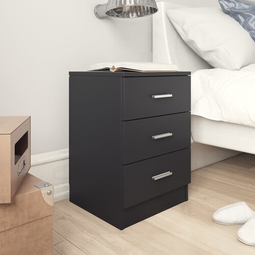 VidaXL Nočne omarice 2 kosa črne 38x35x56 cm iverna plo&amp;scaron;ča Slike