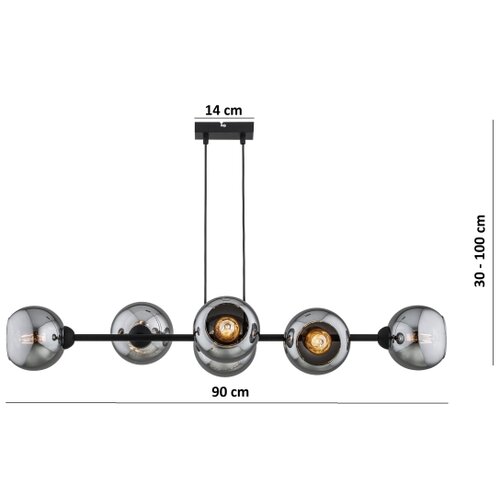  Brilagi - Visilica na sajli 6xE27/60W/230V crna/dimno siva Slike