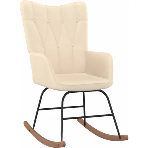 vidaXL stolica za ljuljanje od tkanine krem