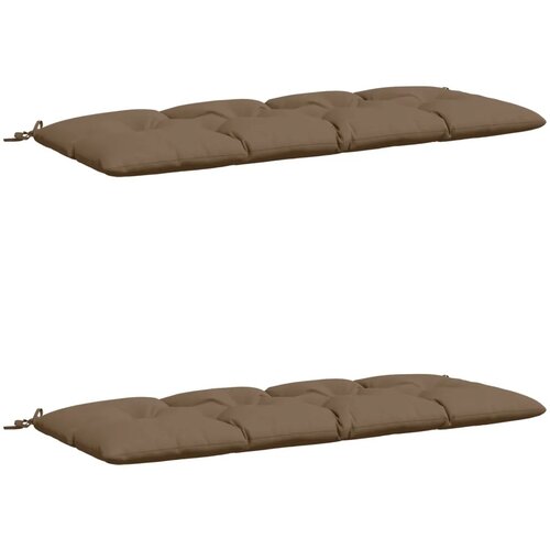  Jastučići za klupe VIANEN 2 kom. 100% poliester Sivosmeđa - Sivosmeđa 150 x 60 x 12 cm Slike