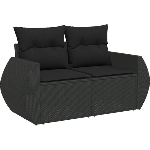  11-dijelni set vrtnih sofa od poliratana s jastucima crni Crna 70 x 62 x 69 cm Slike
