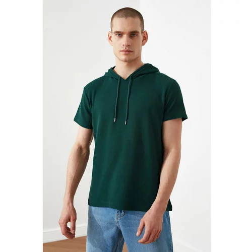 Trendyol Green Men Regular Fit Short Sleeve Hooded TShirt